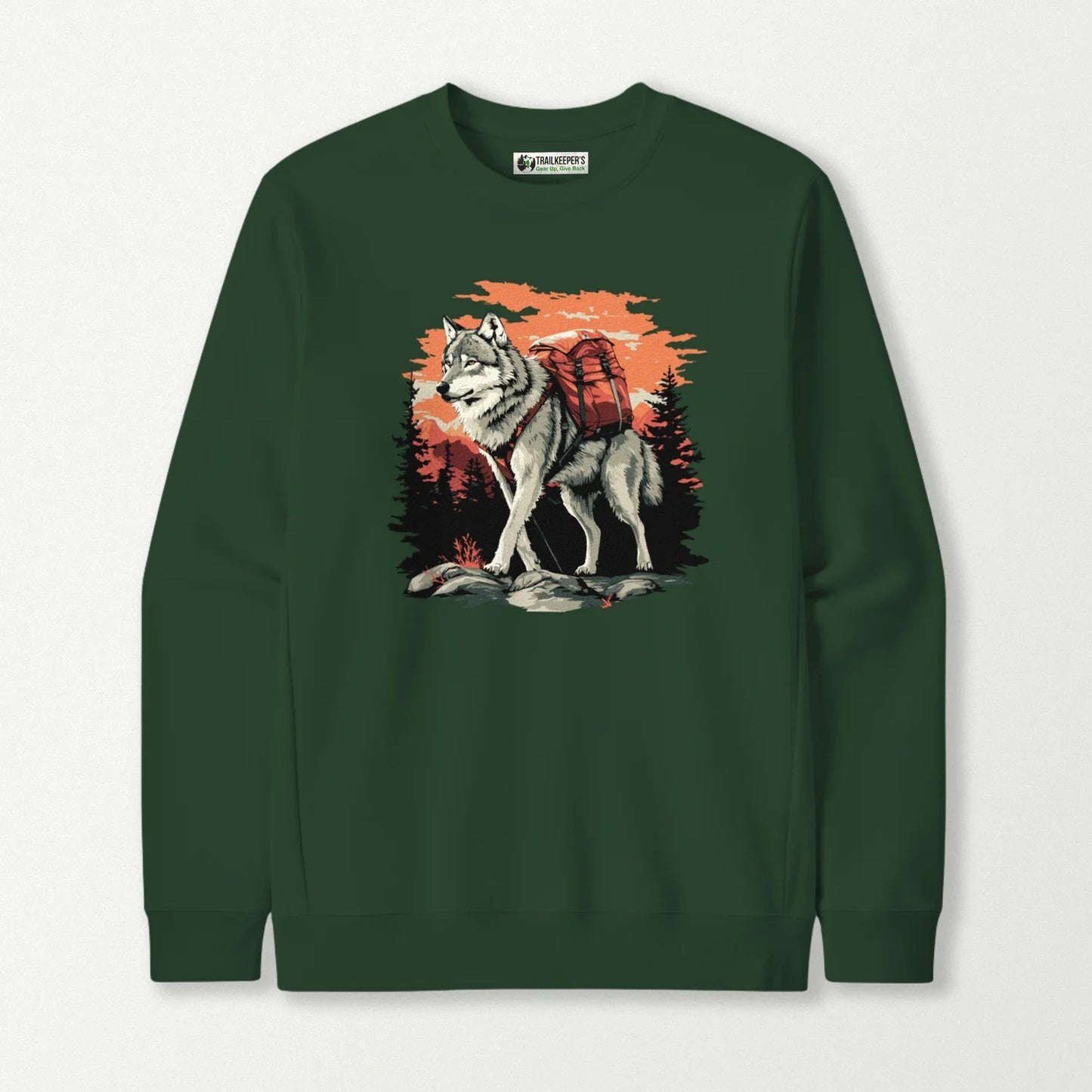Wolf Backpacker In The Forest Sweatshirt
