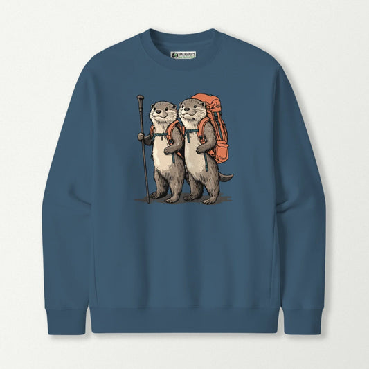 Otter Backpacker Couple Sweatshirt